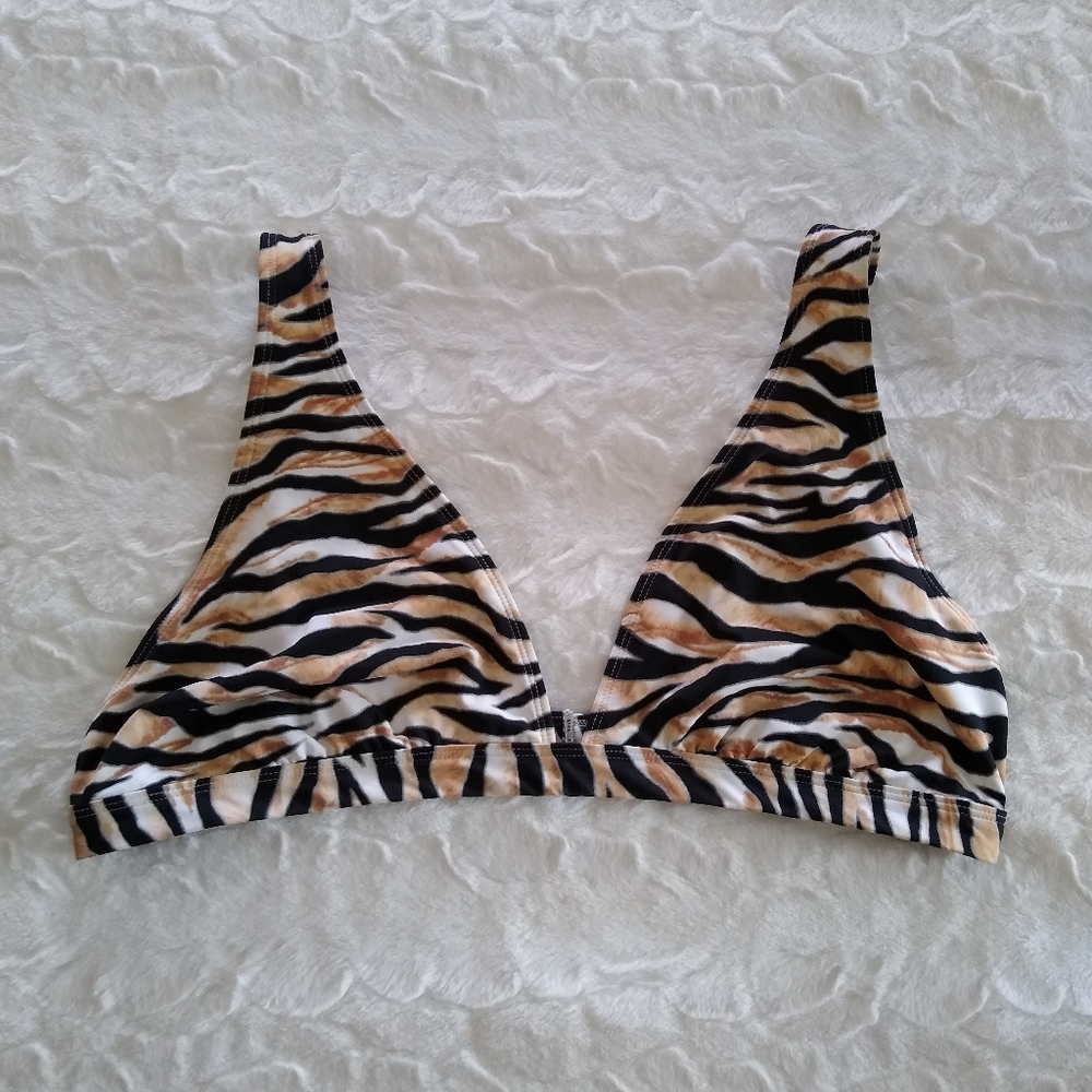 Tiger Print Bikini Top